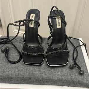 Steve Madden Black Strappy Heels